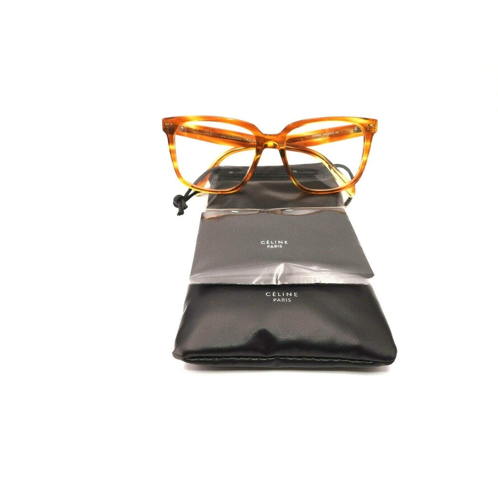 CELINE Women's Eyeglasses with Demo Lenses, CL50020I,โ Striped Brown Amber NEW
